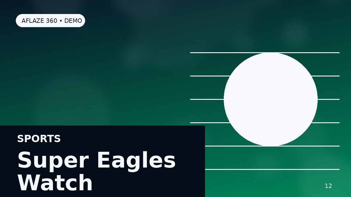 Aflaze 360 demo image for Super Eagles Training Camp Opens With Focus on Emerging Talent